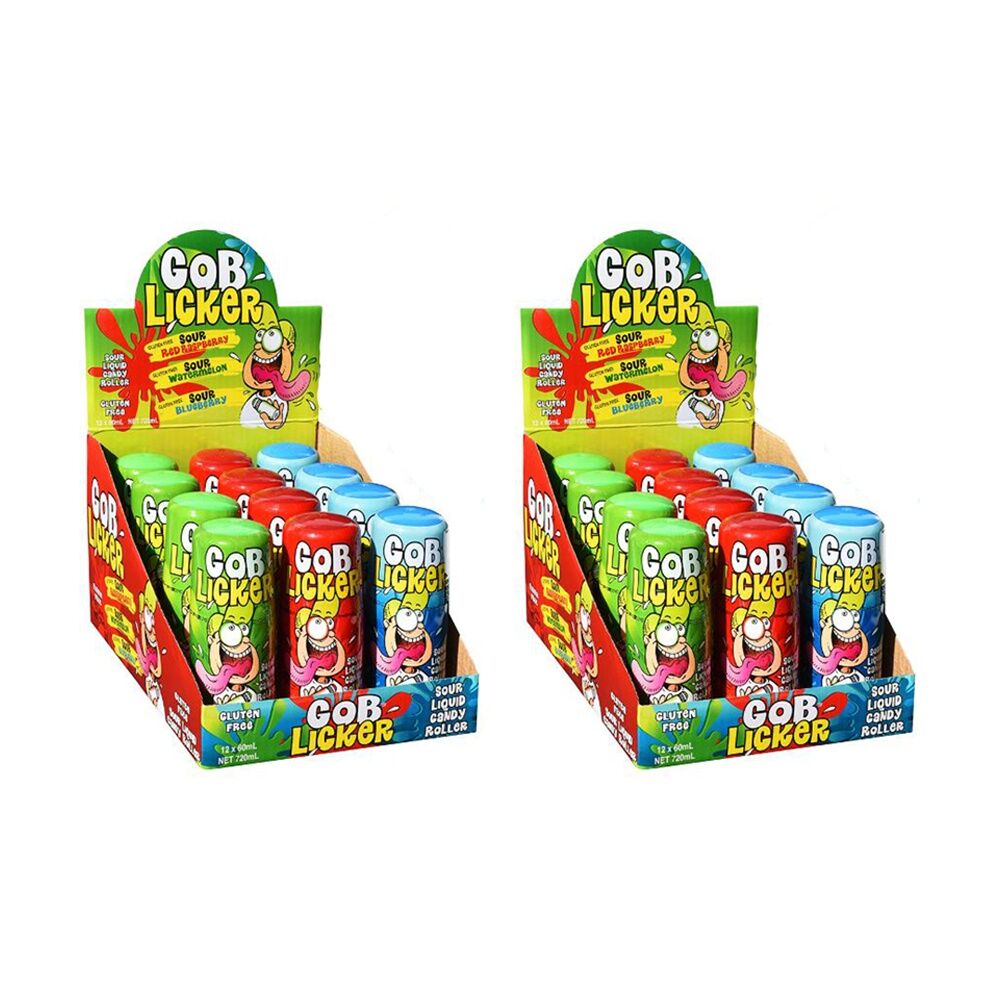 Gob Licker Sour Watermelon Blueberry 60ml Fruit Flavour Gummies - Assorted (24 Pack)