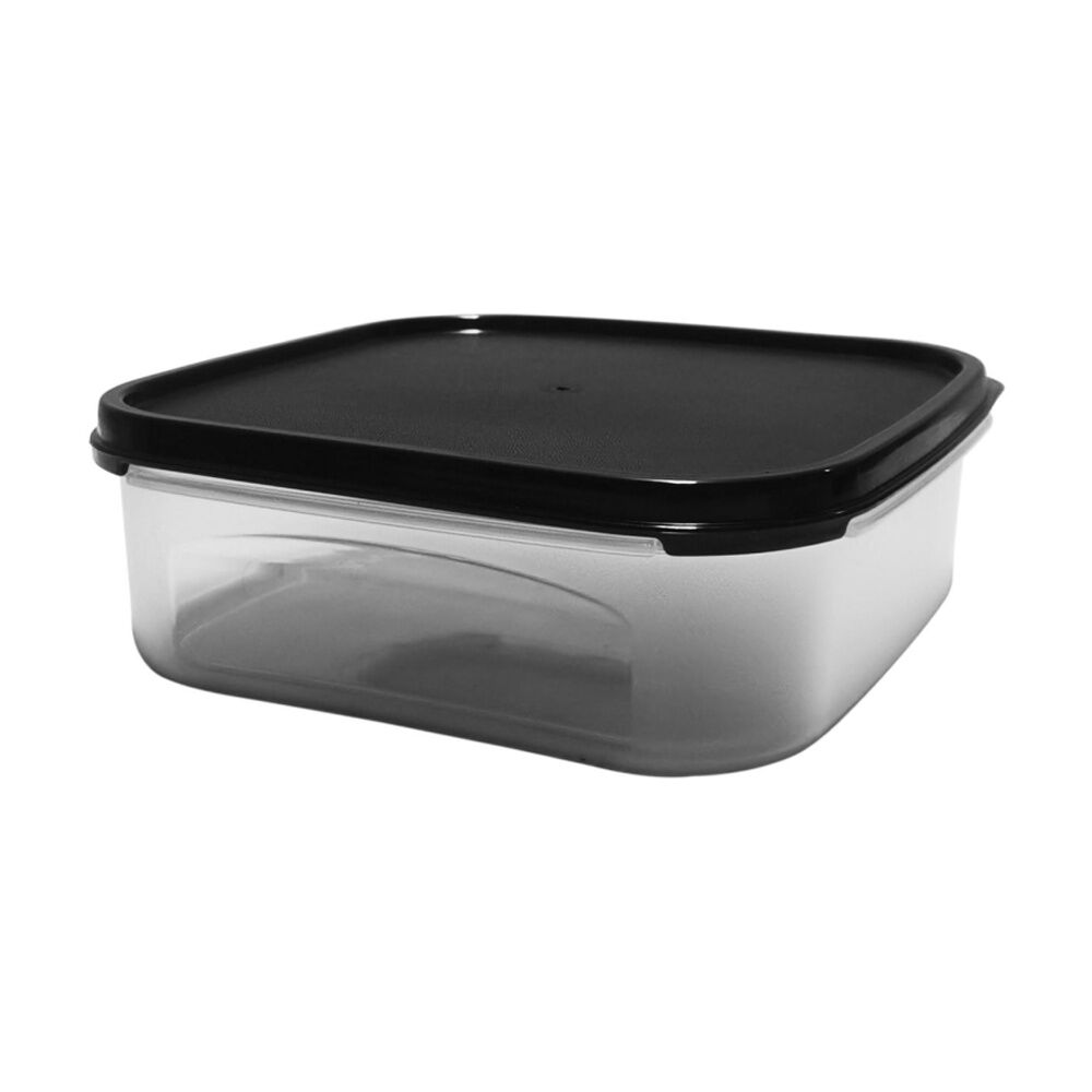 Partyware Dry Food Storage Container w/ Black Lid 1.2L Clear (12 Pack)
