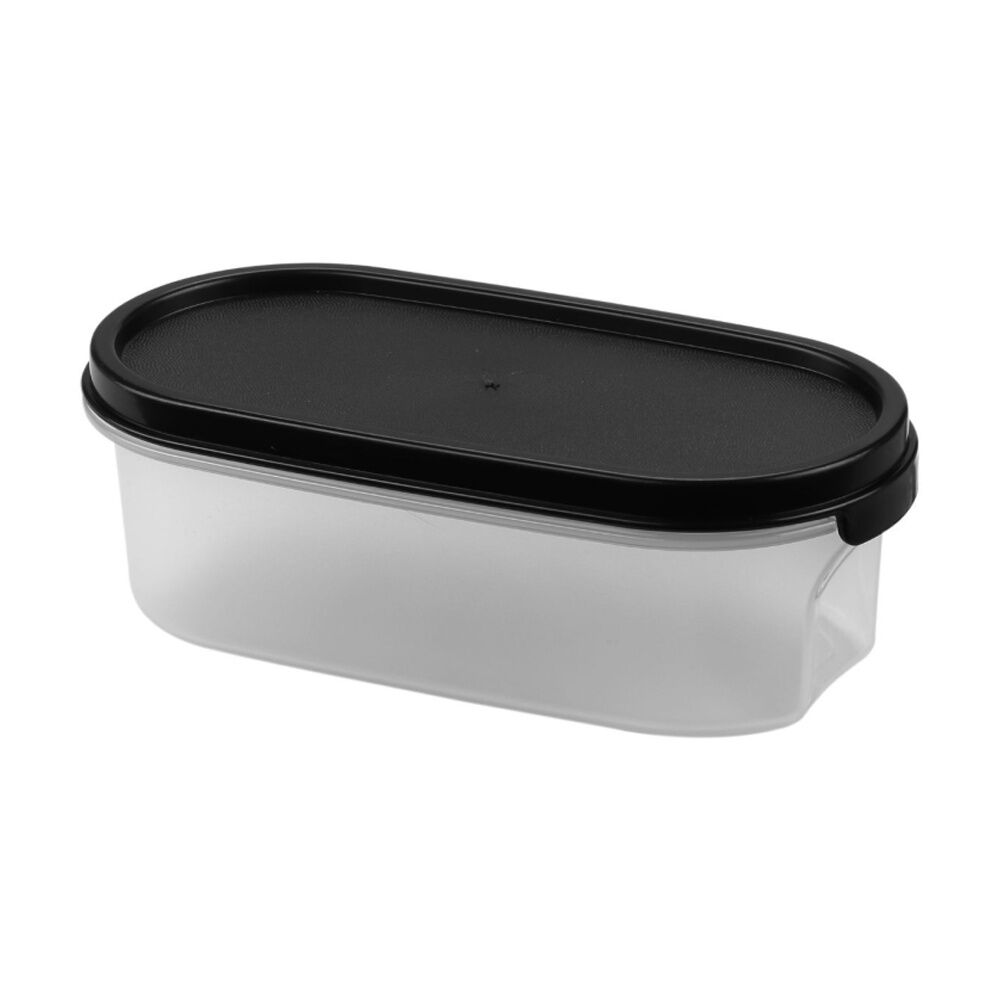 Partyware Clear 500ml Dry Food Storage Container w/ Black Lid