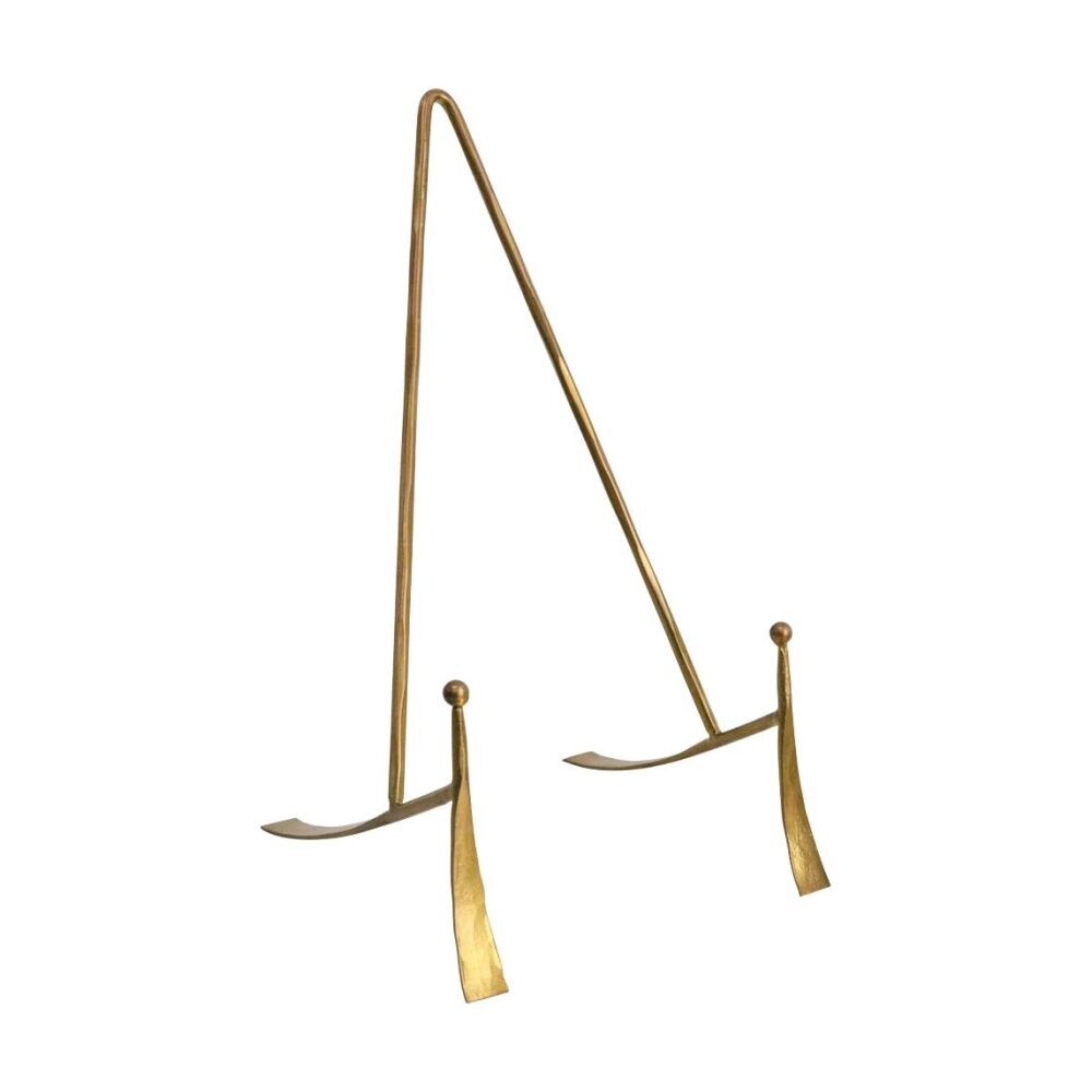 LVD Large Plate Stand Brass Colour Metal 26cm H x 13cm W x 14cm D