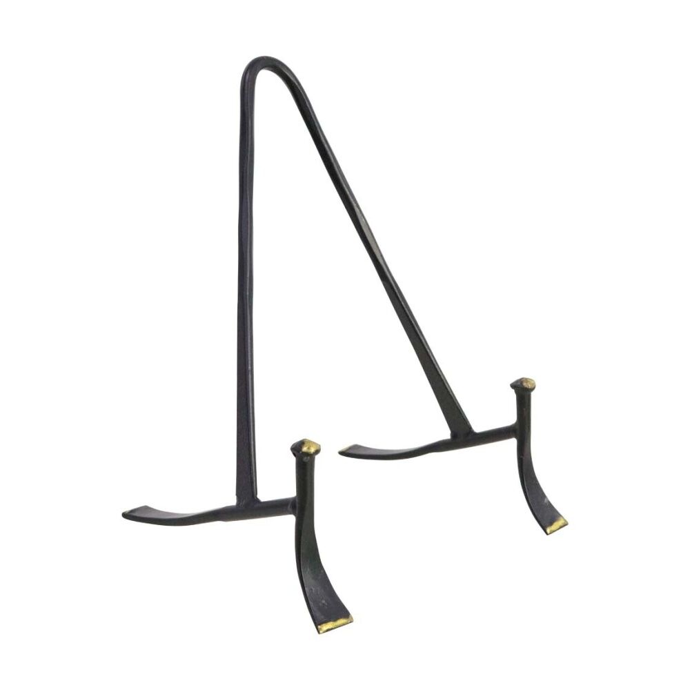 LVD 19x11.75x11.5cm Medium Handcrafted Black Metal Plate Stand Accessory