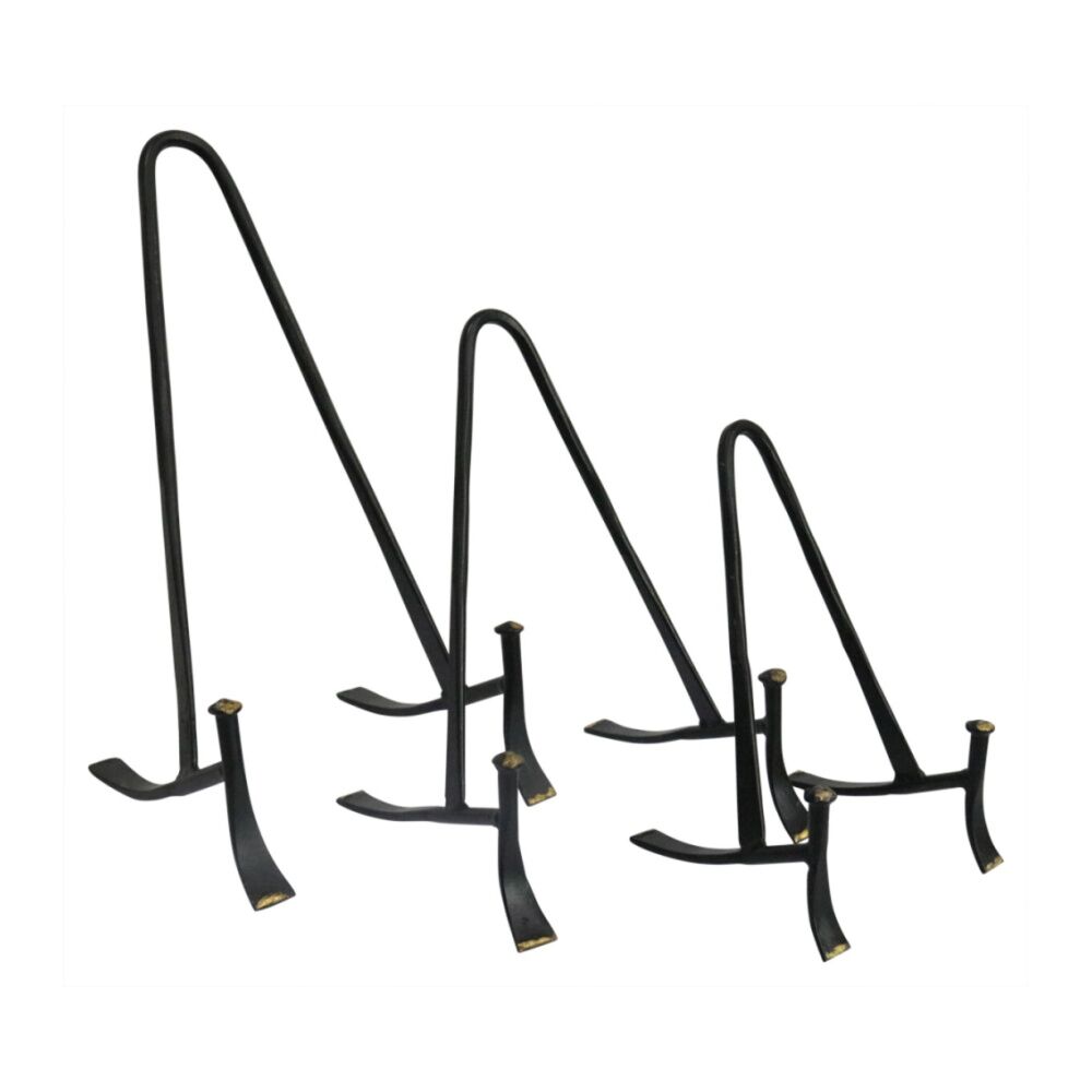 LVD Small Plate Stand Black Metal Durable Display Holder 9cm H x 9cm W x 15cm D — image 2