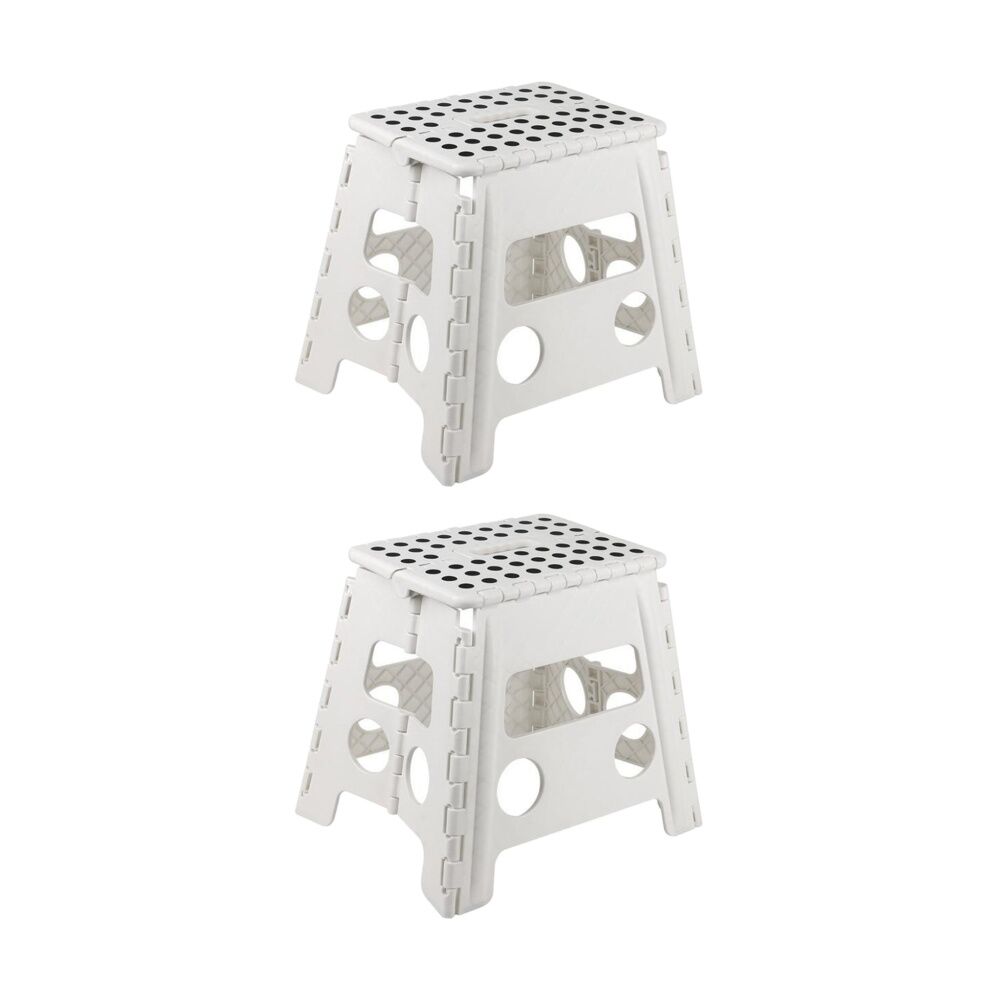 Braz Foldable Tall Step Stool Accessory 28x21x32cm Multi Colour Assorted (2 Pack)