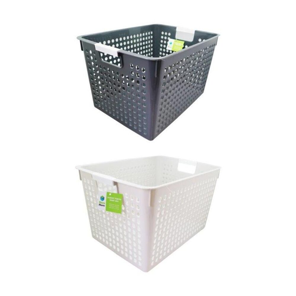 Braz Tokyo Deep Plastic Storage Basket Large w/ Handles 35x25x21cm Assorted (3 Pack) — image 4