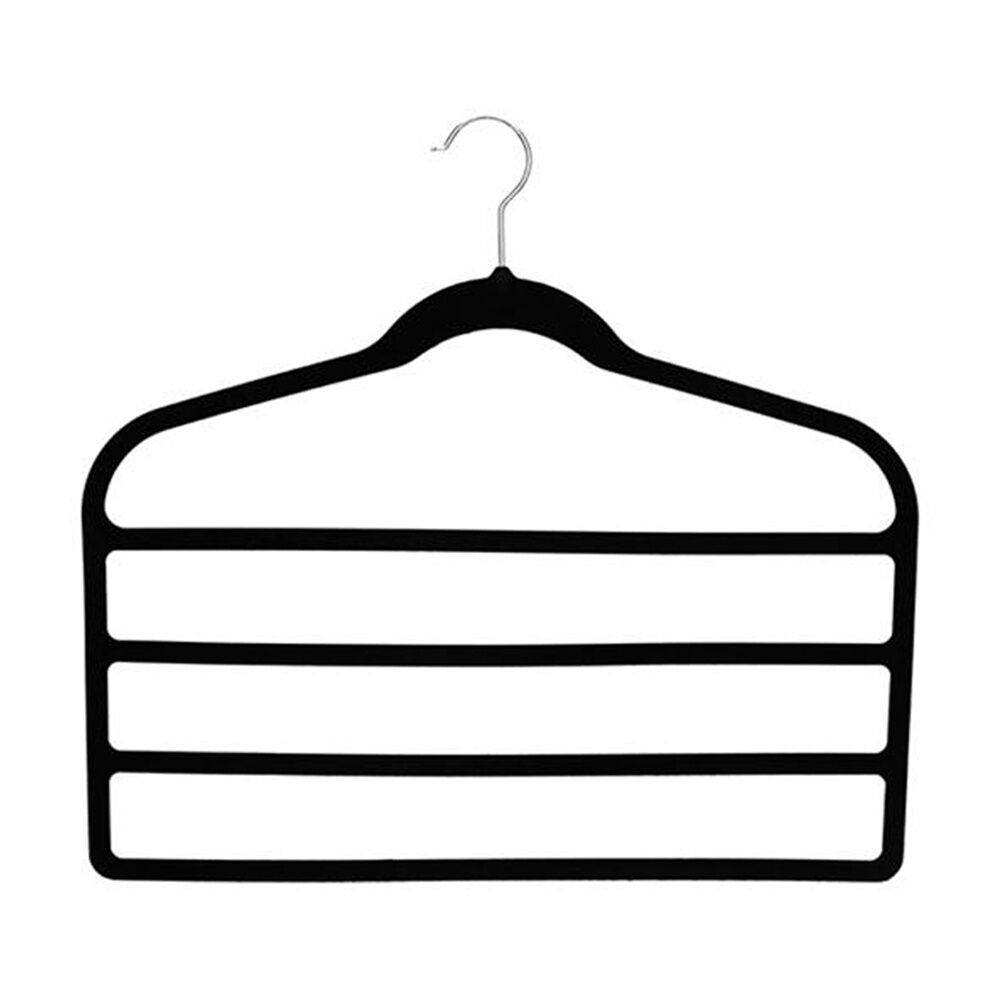 Braz 2pc Braz Flocked Pants Multi Bar Hanger w/ Metal Hook Black (8 Pack) — image 3