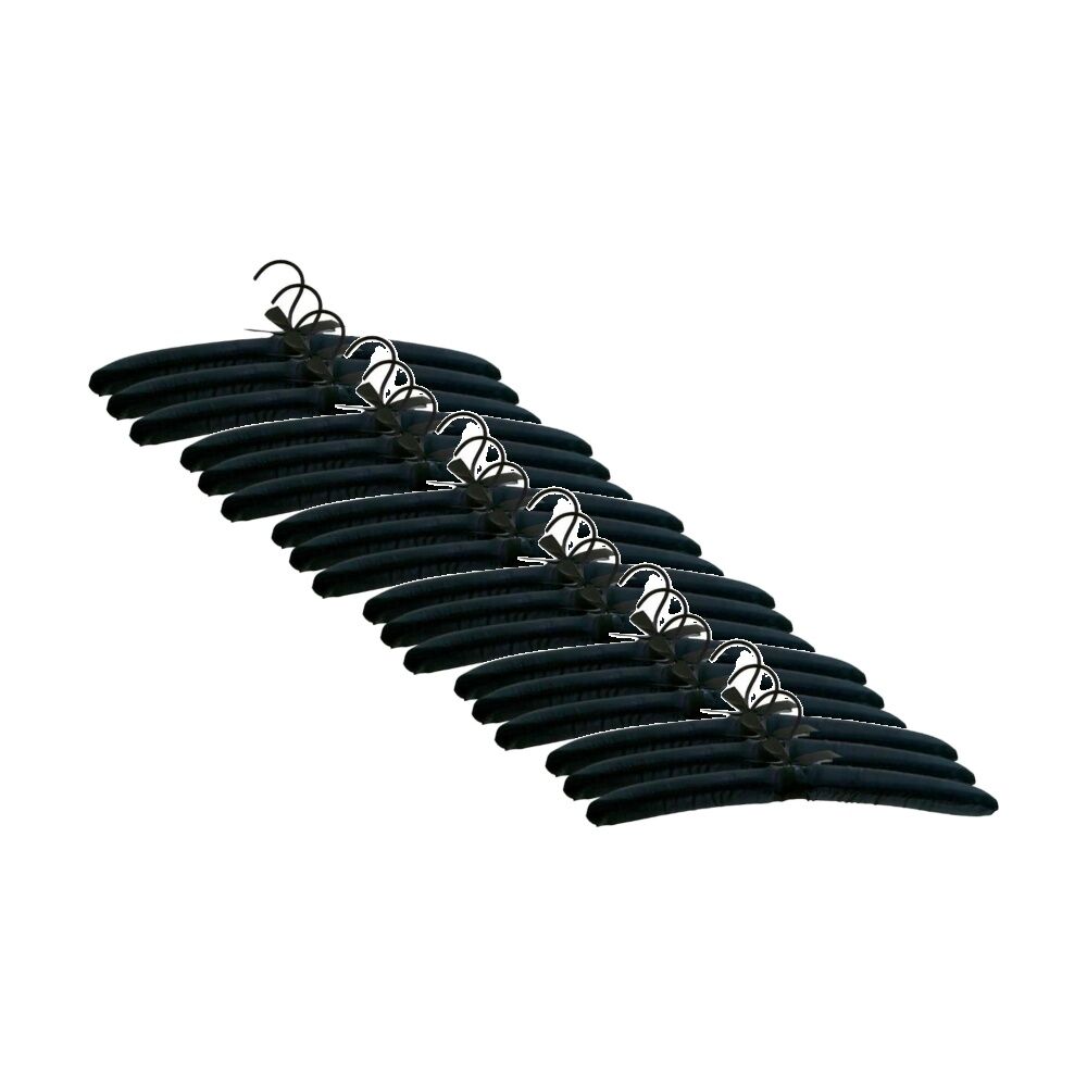 Braz 3pc Braz Satin Padded Clothes Hangers w/ Metal Hook Multi Colour Assorted (6 Pack)