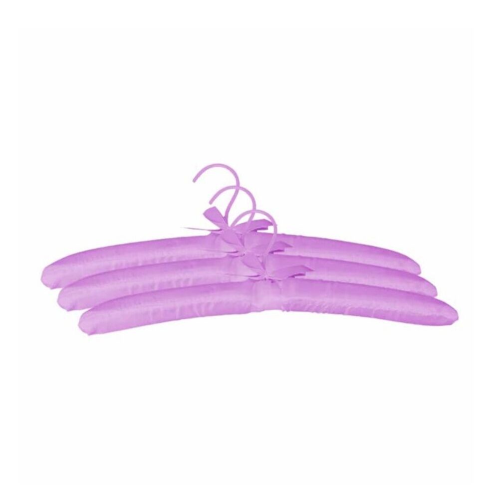 Braz 3pc Braz Satin Padded Clothes Hangers w/ Metal Hook Multi Colour Assorted (6 Pack) — image 3