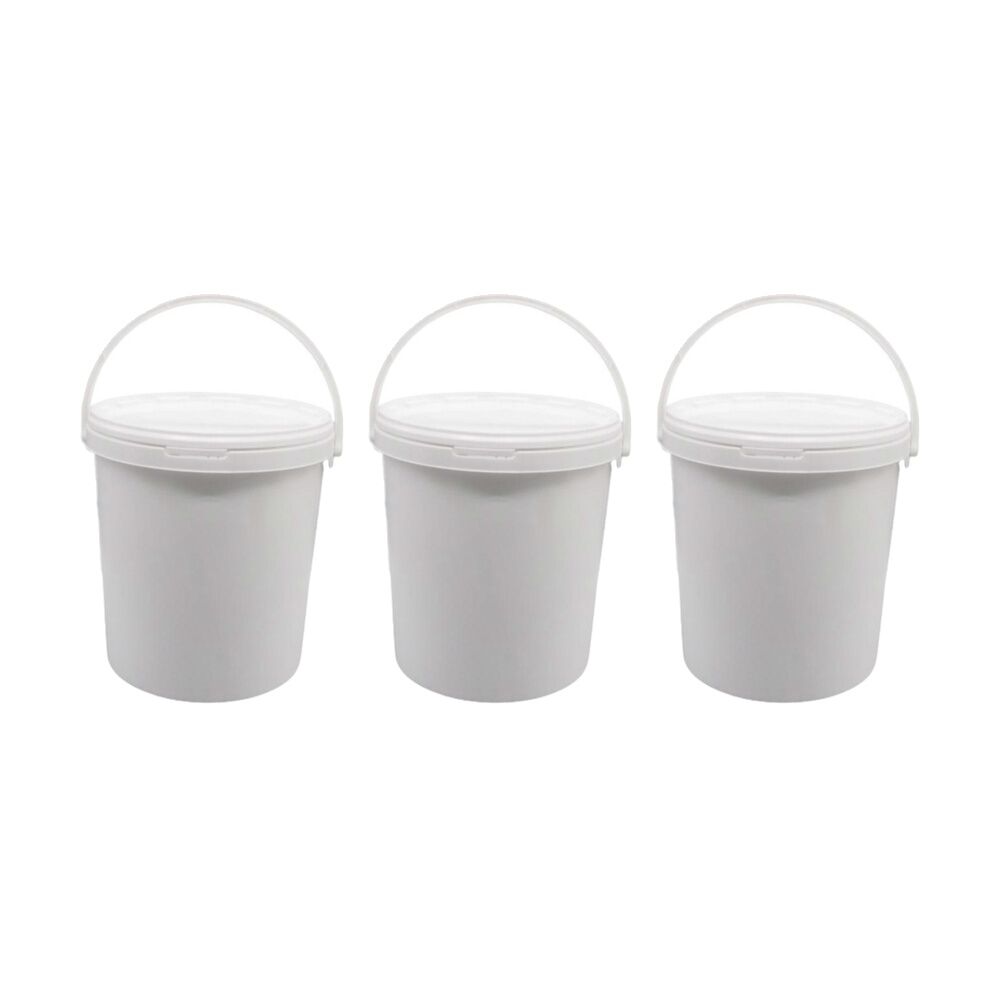 Braz 16L Painters Bucket w/ Handle Painting Supply 29x32cm White (3 Pack)