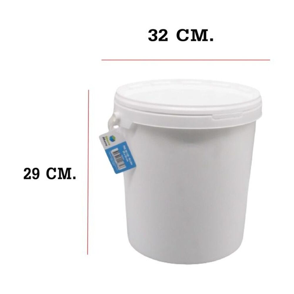 Braz 29x32cm White 16L Painters Bucket w/ Handle Painting Supply — image 2