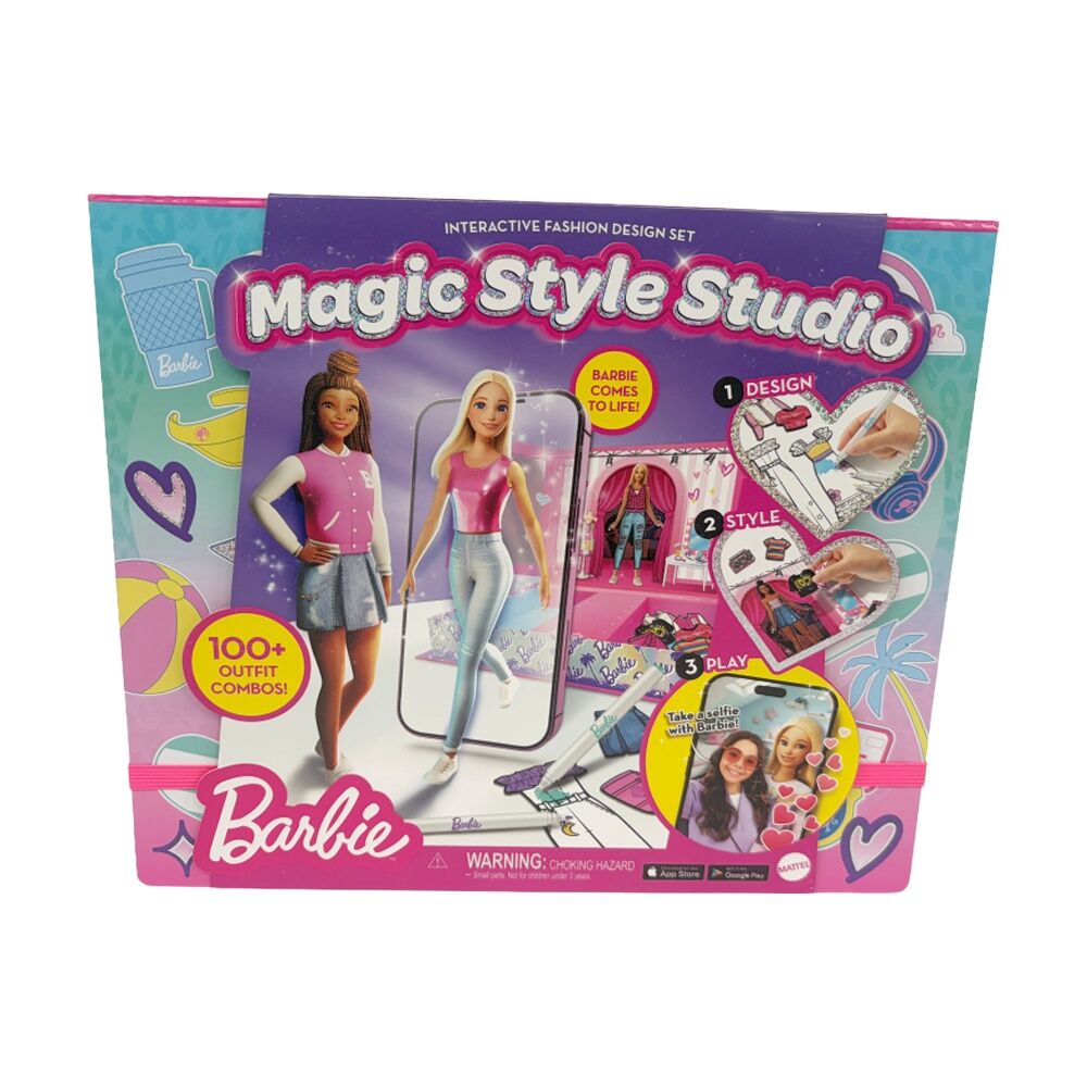 Holotoyz Barbie Magic Style Studio - Magnetic Outfits, Accessories, Markers, App Integration, Over 100 Outfit Combos - Interactive Fashion Playset