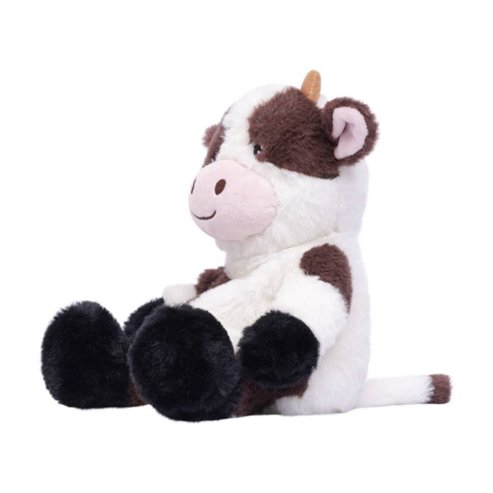 Toasty Hugs Coco Cow Plush Toy - Microwave Heatable - Freezer Coolable - Flame-Resistant Fabric - Filled With Tourmaline - 35x26x14cm Brown White — image 2