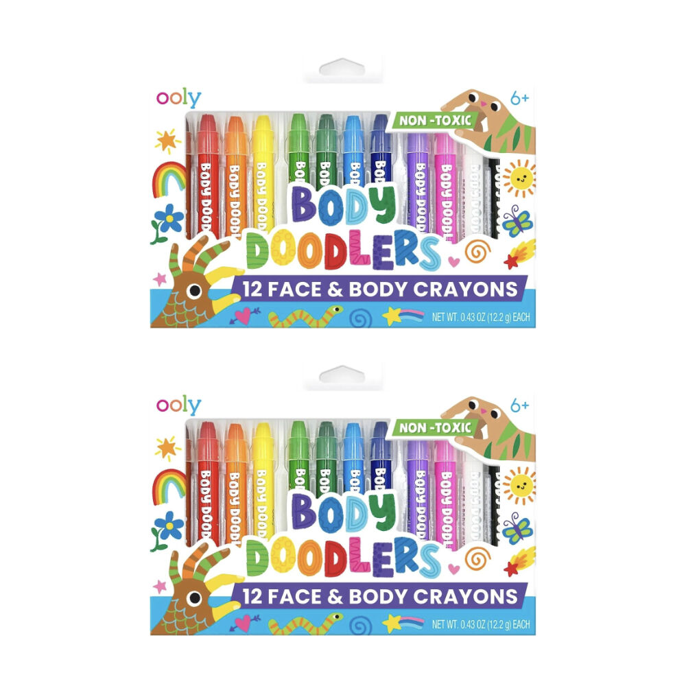 Ooly 12pc Ooly Markers Face & Body Doodlers Vibrant Colours Skin-Safe Kids Set 4y+ (2 Pack)