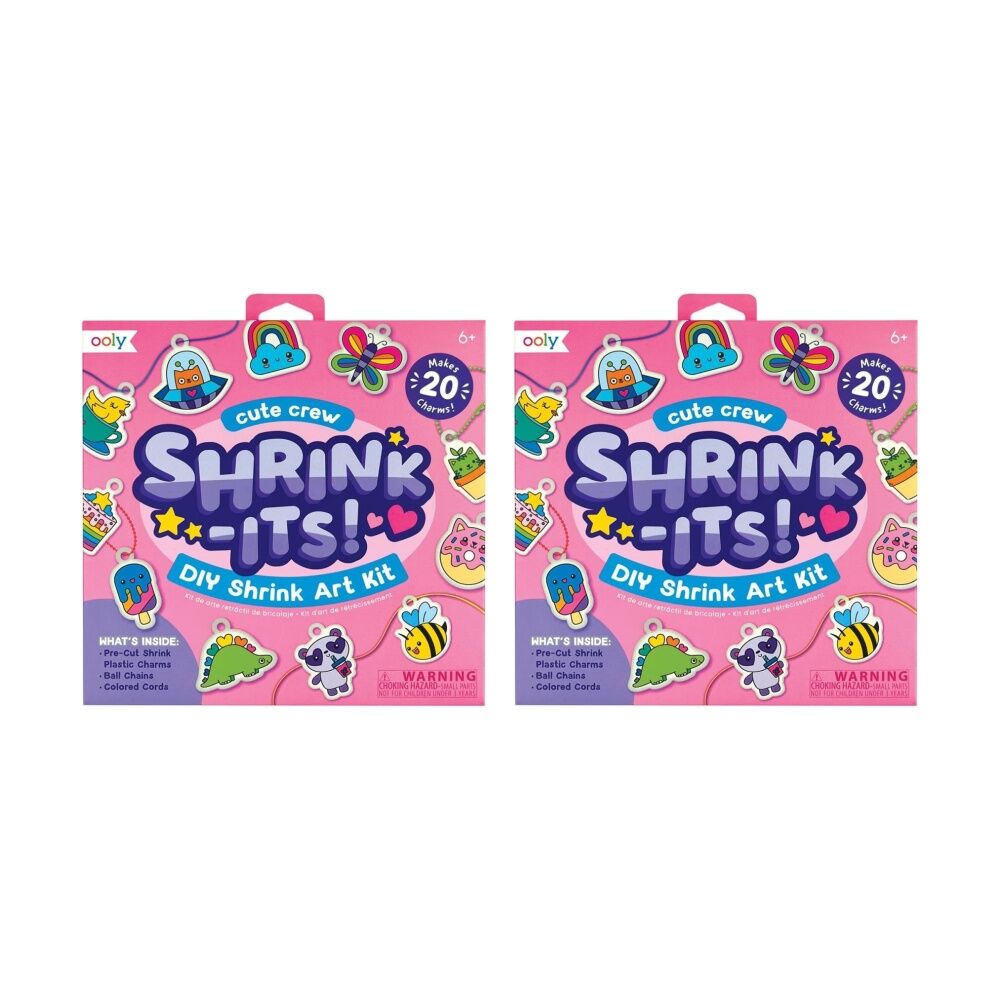 Ooly Kids 6y+ Cute Crew Shrink It's DIY Shrink-Art Charm Craft Kit (2 Pack)