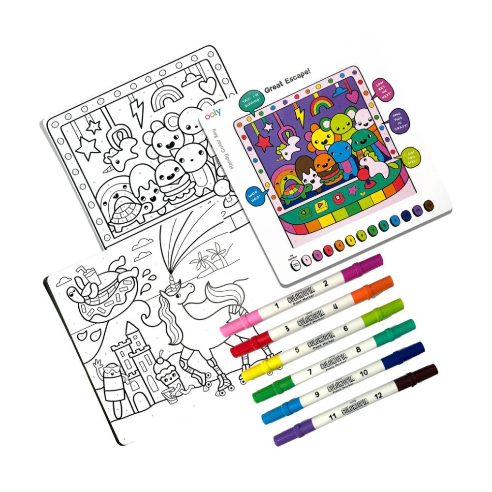 Ooly Colortopia Colour By Numbers Kit Unicorn Funland Kids Activity 6y+ (8 Pieces) — image 2