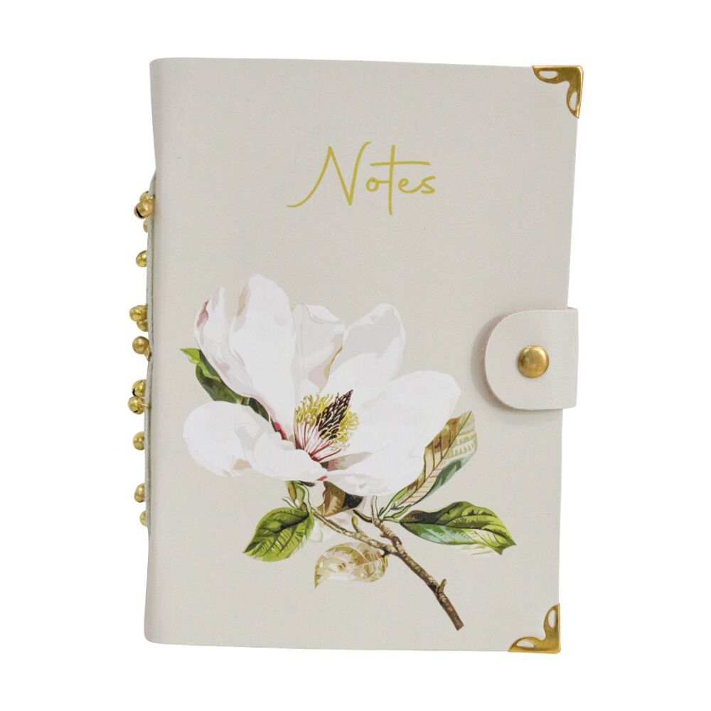 LVD 13x18cm Leather Magnolia Flower Writing Notebook Journal