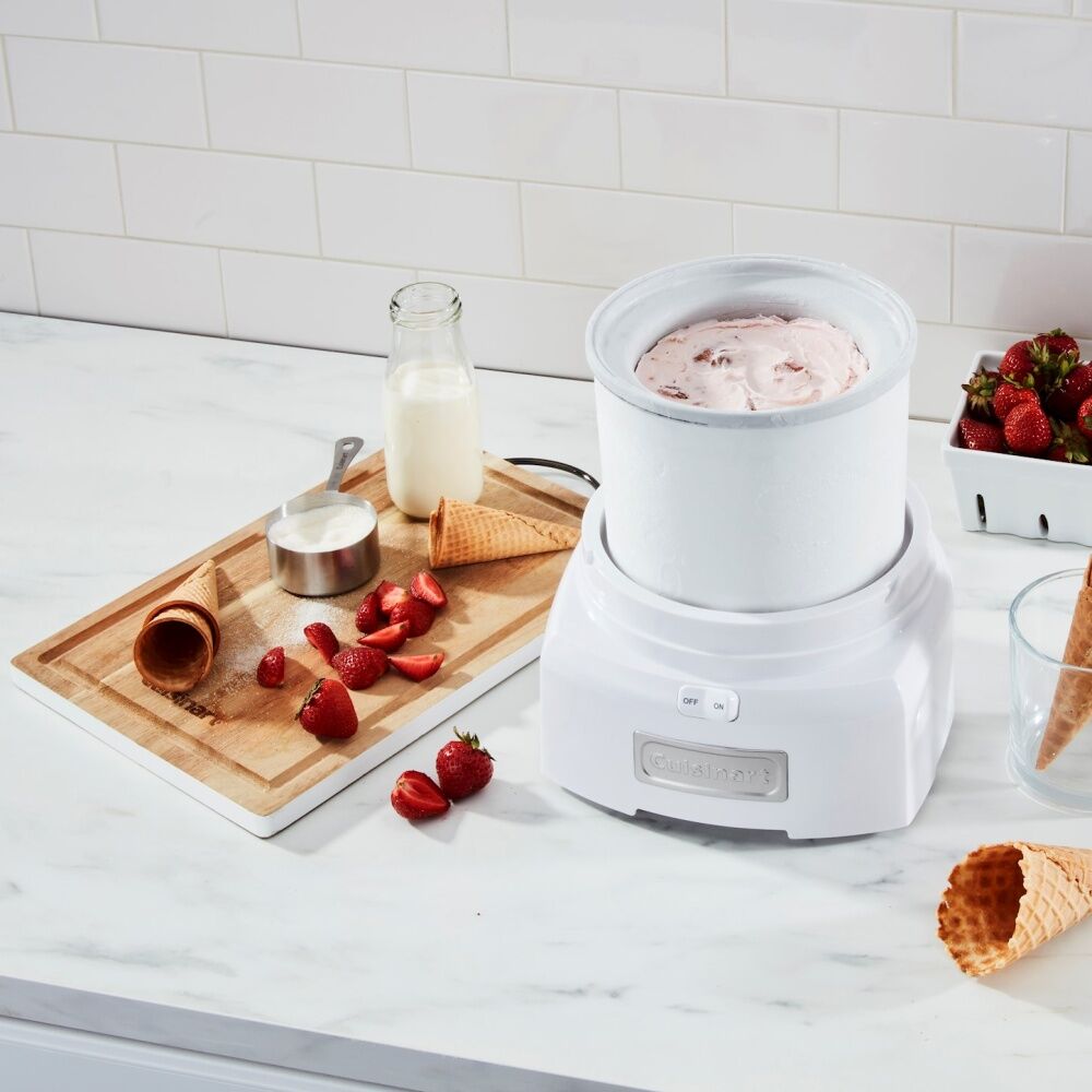 Cuisinart Flavours Ice Cream Maker - 1.5L Double Insulated Freezer Bowl Mixing Paddle Transparent Lid - White — image 3