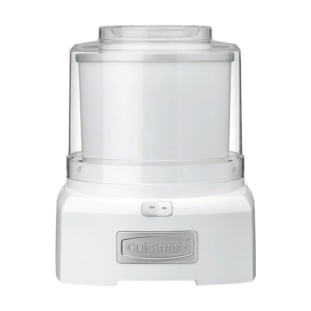 Cuisinart Flavours Ice Cream Maker - 1.5L Double Insulated Freezer Bowl Mixing Paddle Transparent Lid - White