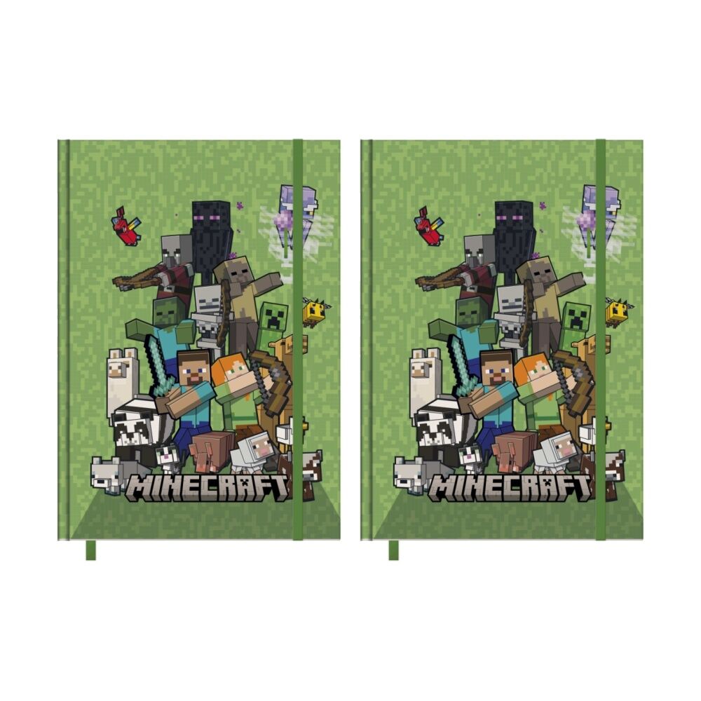 Minecraft 2026 Green Planner Yearly Diary Notebook A5 21x16cm (2 Pack)
