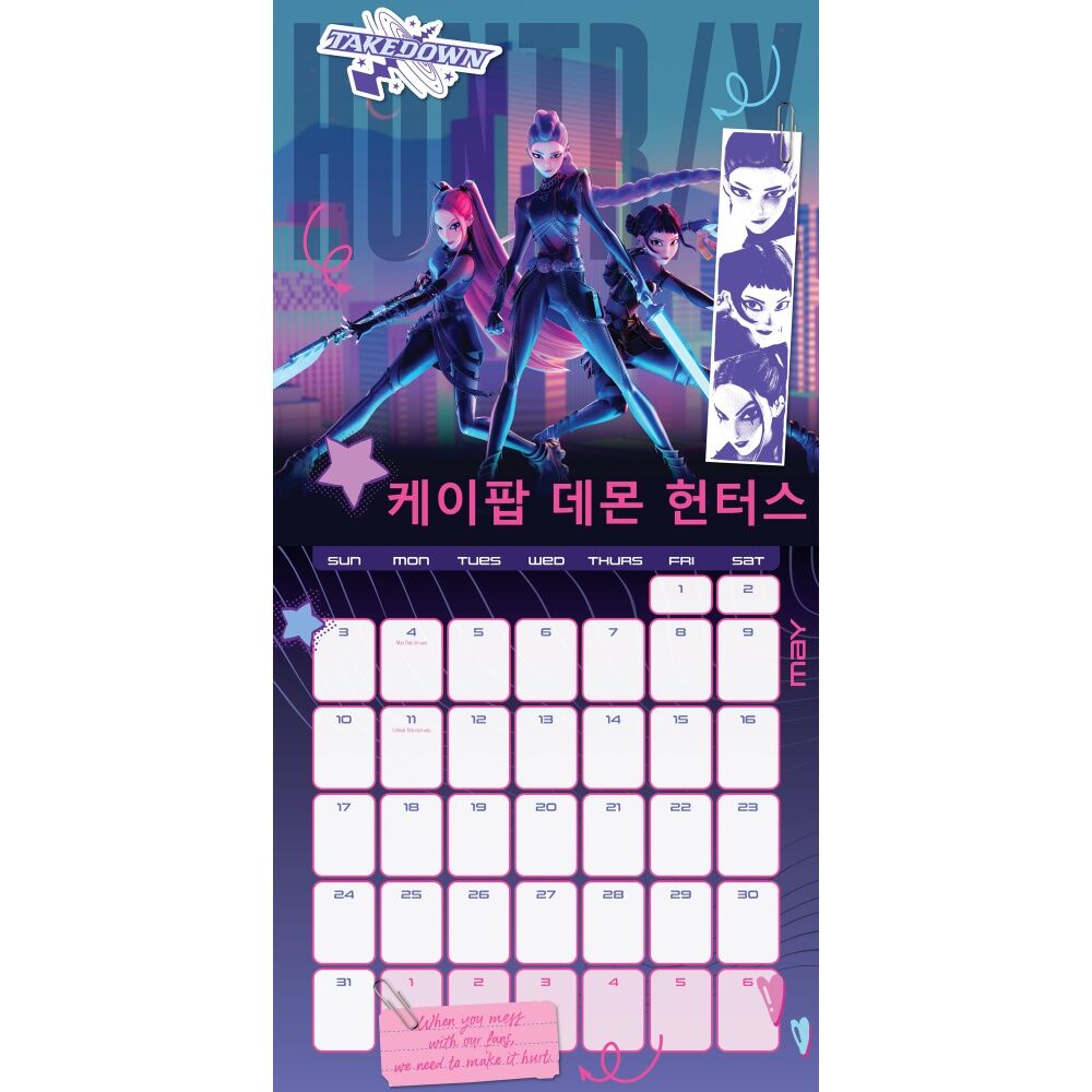 Kpop Demon Hunters 30x30cm 2026 Square Wall Calendar Room Decor — image 2