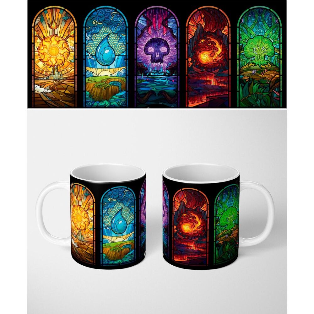 Magic the Gathering Stained Glass Ceramic Coffee Drinking Mug Multicoloured (3 Pack) — image 3