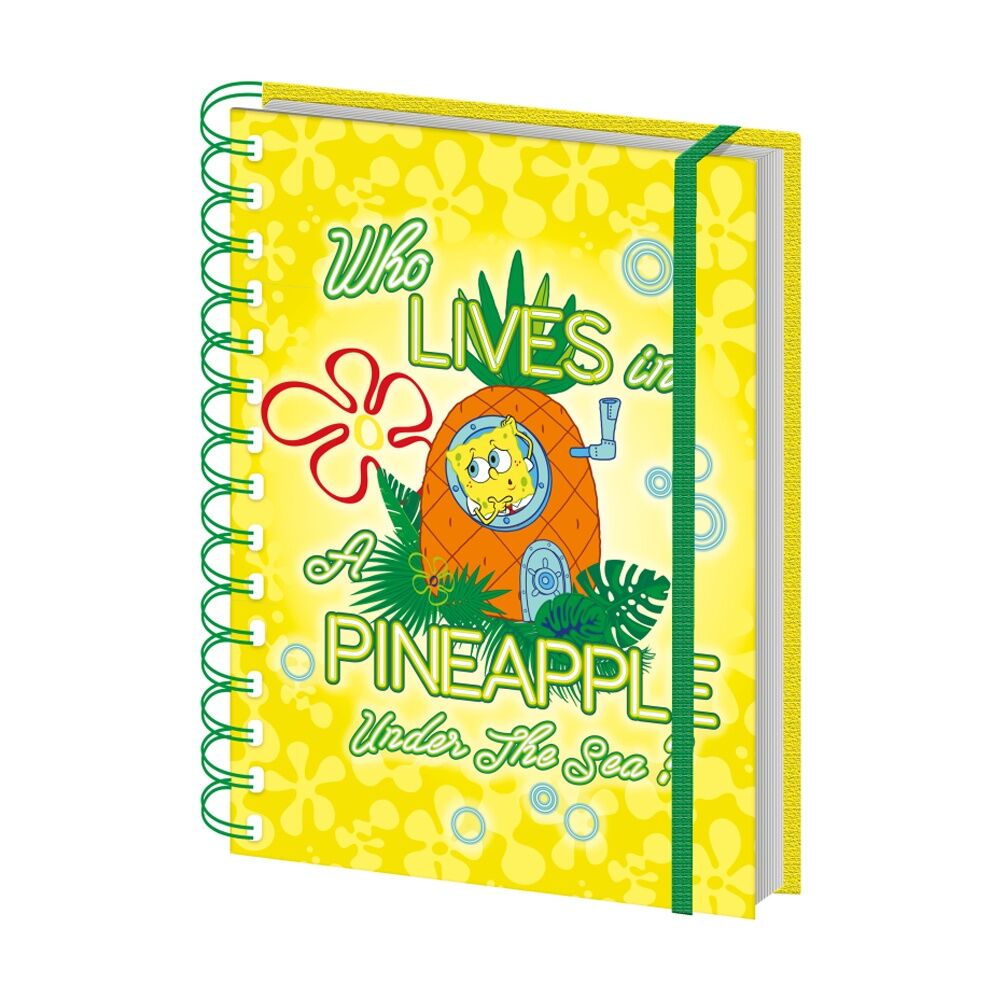 Spongebob A5 21x16cm Pineapple Wiro Spiral Writing Notebook Lined Pages