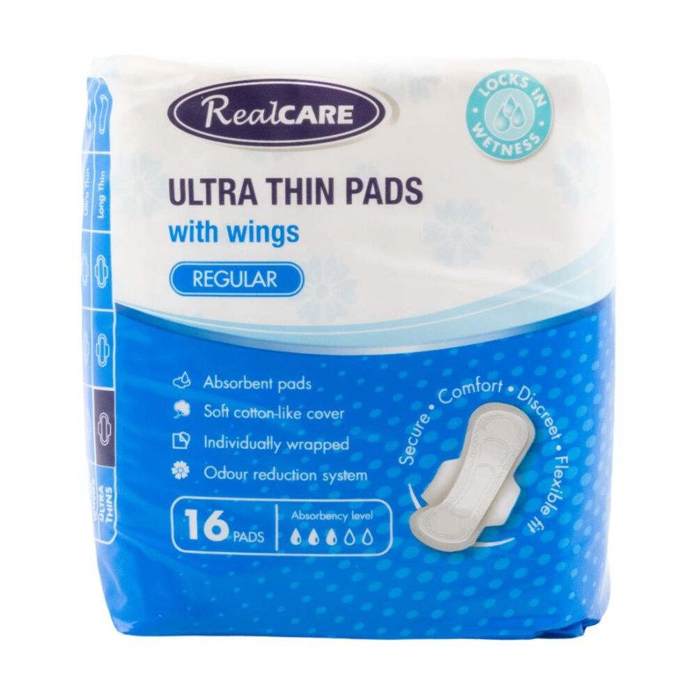 Real Care 16pc Real Care Ultra Thin Pads With Wings Regular Absorbency Level 3 Pack (16 Pack) — image 2