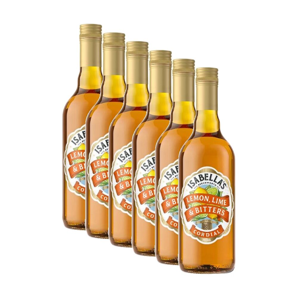 Isabella's Lemon Lime & Bitters Flavoured Concentrated Cordial Bottle 700ml (6 Pack)