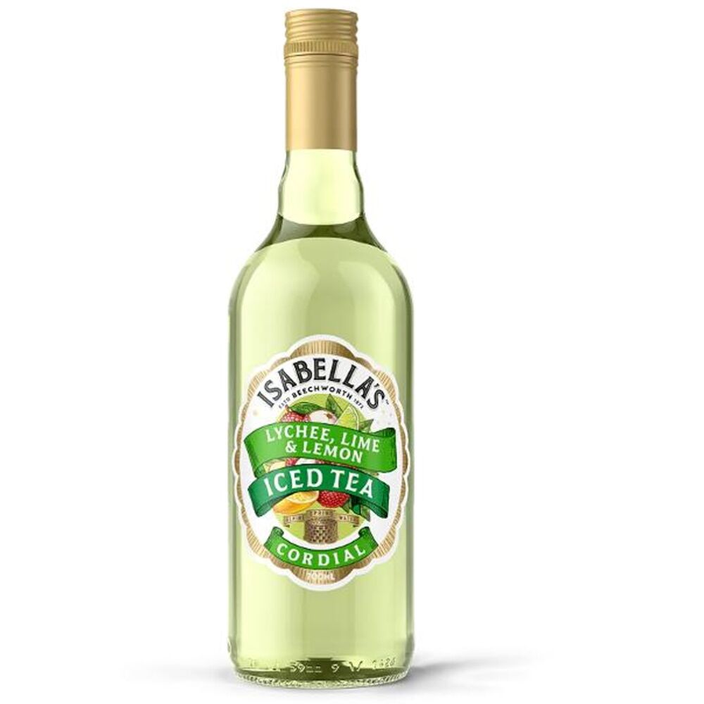 Isabella's 700ml Isabella's Lychee Lime Lemon Ice Tea Flavoured Cordial Bottle