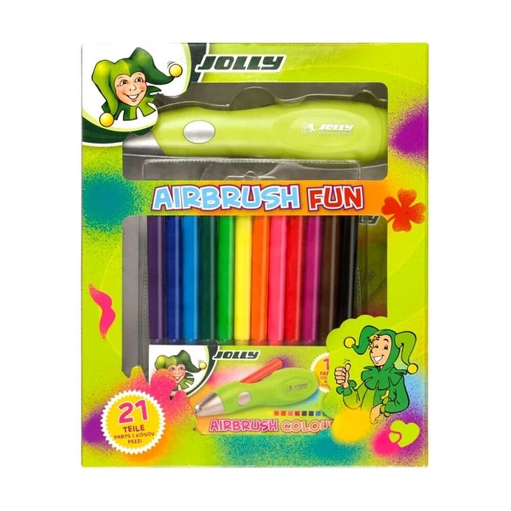 Jolly USB Rechargable Kids Art & Craft Airbrush Set w/ Stencils