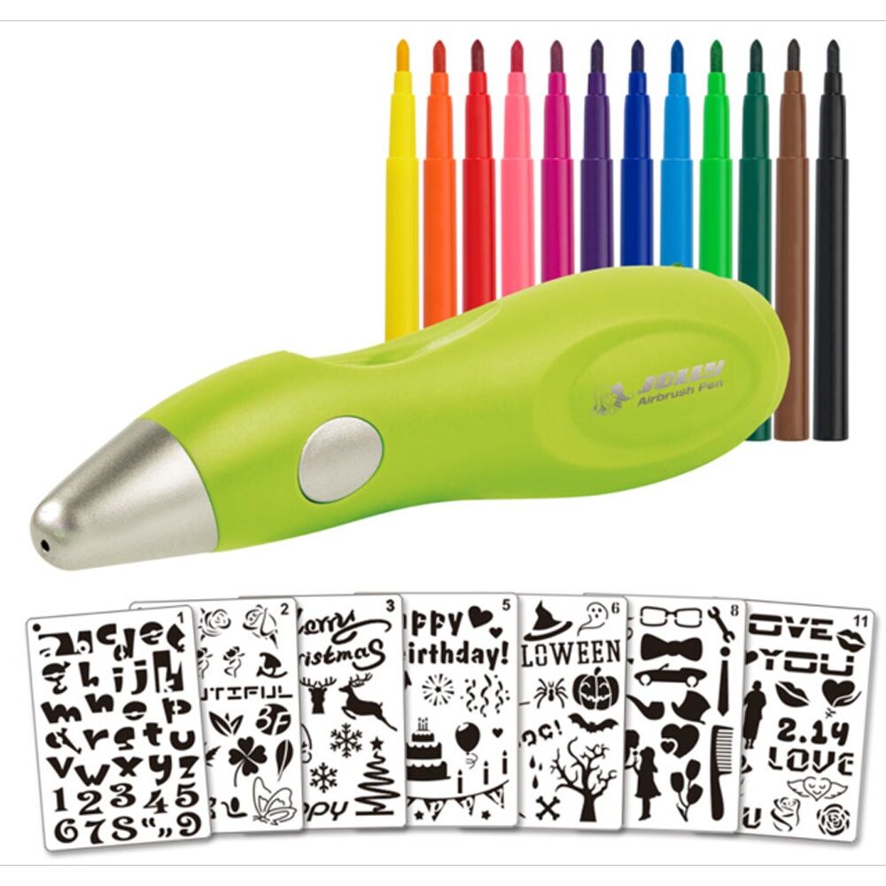 Jolly USB Rechargable Kids Art & Craft Airbrush Set w/ Stencils — image 2
