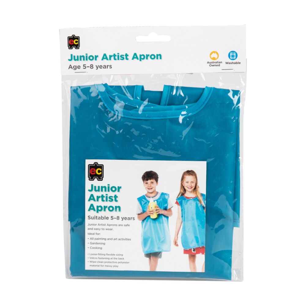 Educational Colours Junior Artist Paint Kids Apron Blue 5-8y (4 Pack) — image 2