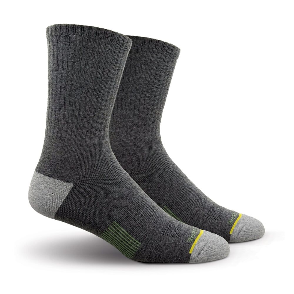 John Deere 2x 6PK Crew Performance Socks Size 10-13 Grey Mens — image 5