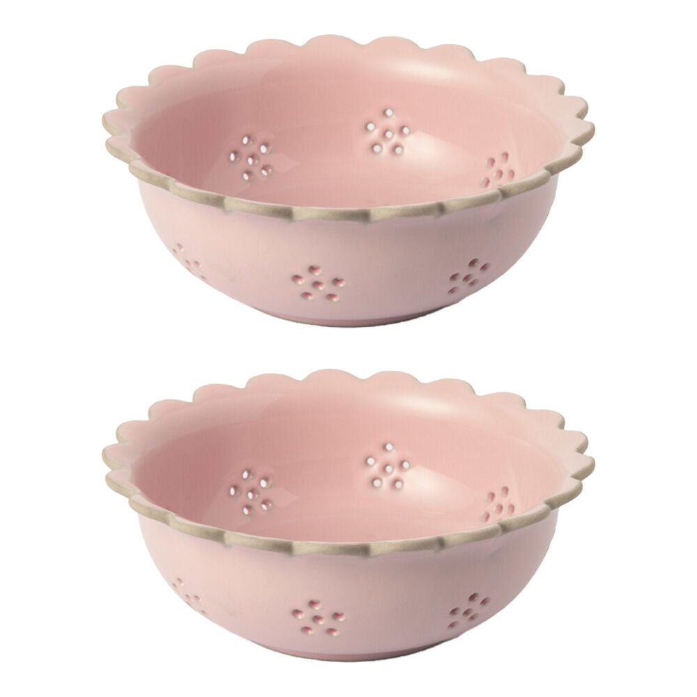 Jamie Oliver Big Love Beautiful Berry Easy Draining Pink Stoneware Bowl 20cm (2 Pack)