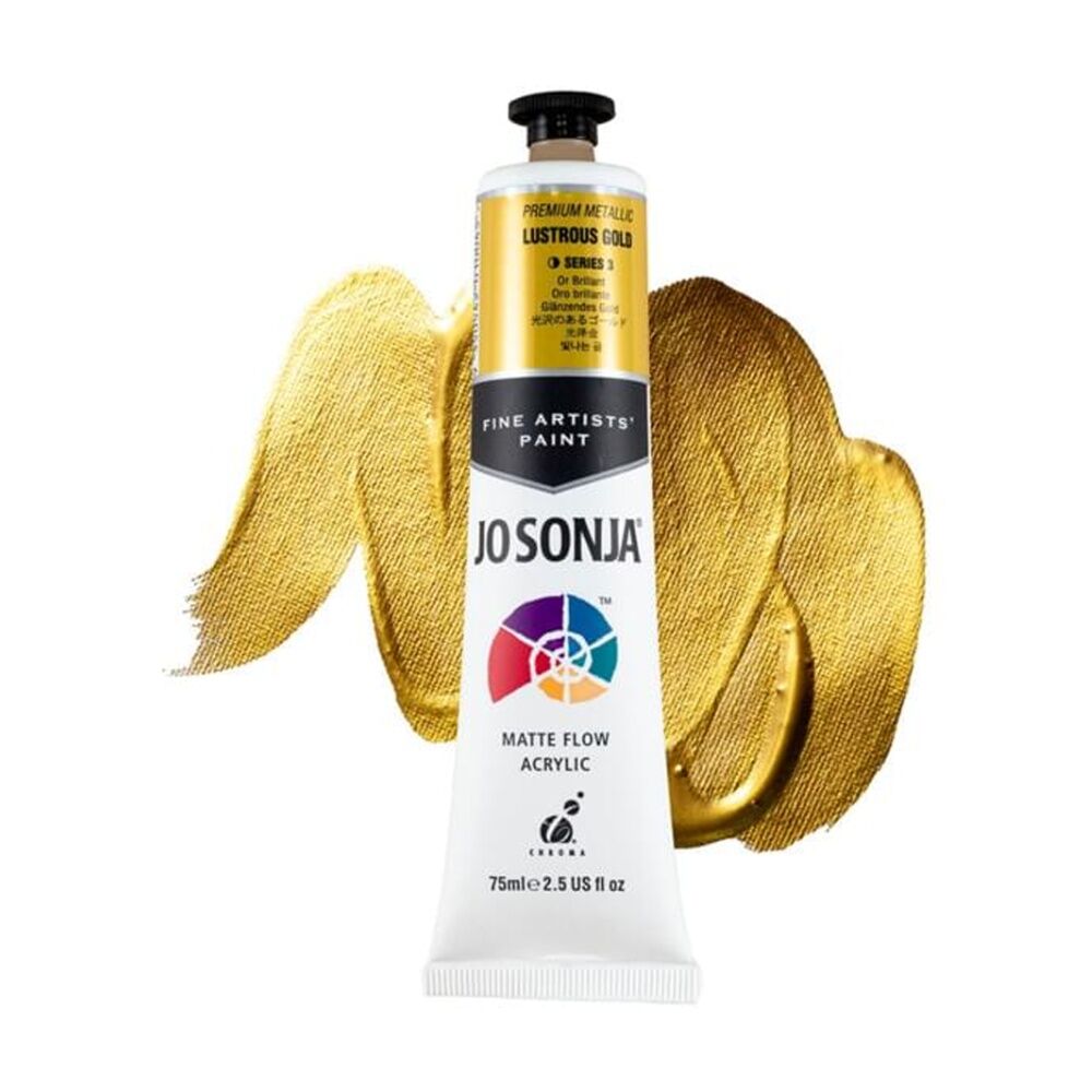 JO Sonja Lustrous Gold Metallic Colour Series Acrylic Artist Paint 75mL Tube — image 6