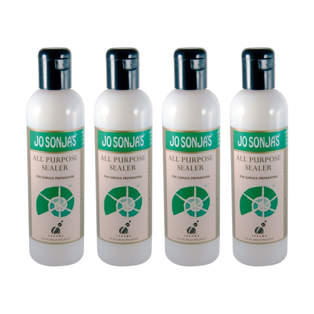 JO Sonja Medium 250ml All Purpose Sealer Acrylic Paint Art/Craft - Clear (4 Pack)