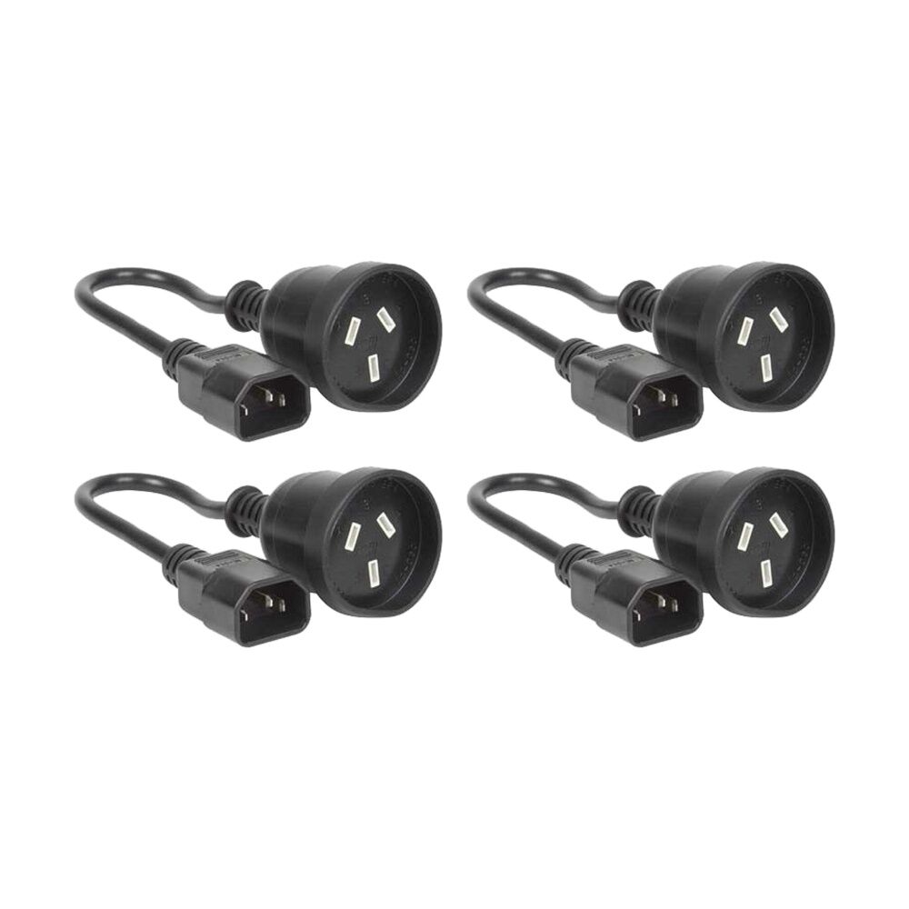Doss Iec Plug To 240V Socket 15cm Lead Iec-C14 Short Ups UPS Power Cable (4 Pack)