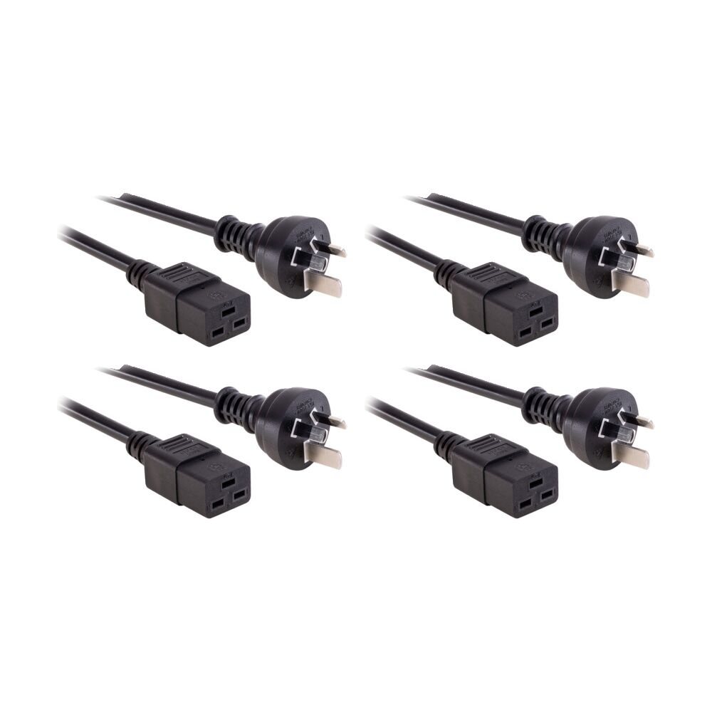 Doss 2M 15Amp Iec-C19 Power Lead Rack Mount Cord Cable Computer (4 Pack)