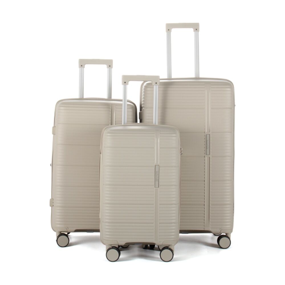 Kate Hill Berkeley Luggage Set Hard Case TSA Lock Travel (3 Pieces) — Beige