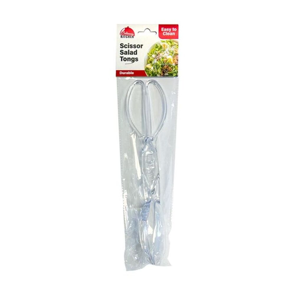 Culinary Kitchen 29cm Clear Plastic Salad Tongs Cooking Utensil