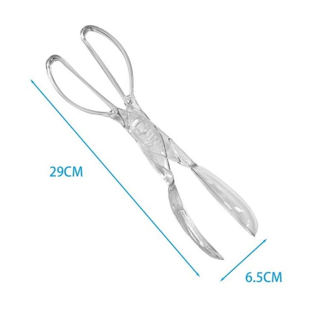 Culinary Kitchen Plastic Salad Tongs Cooking Utensil 29cm Clear (6 Pack) — image 4