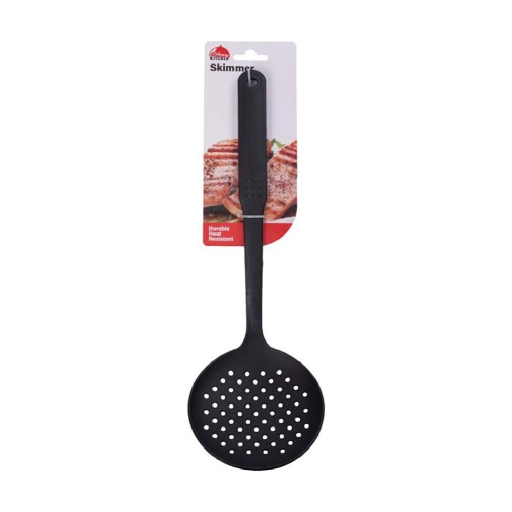 Culinary Kitchen Nylon Skimmer w/ Hanging Hole Cooking Utensil Black (6 Pack) — image 2