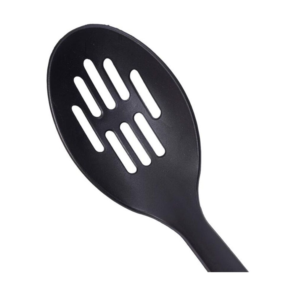 Culinary Kitchen Nylon Slotted Spoon w/ Hanging Hole Cooking Utensil Black (6 Pack) — image 5