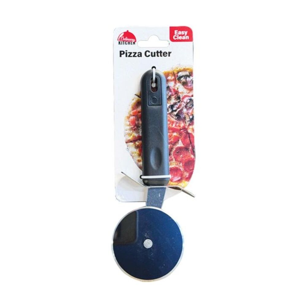 Culinary Kitchen Black Stainless Steel Pizza Cutter Cooking Utensil