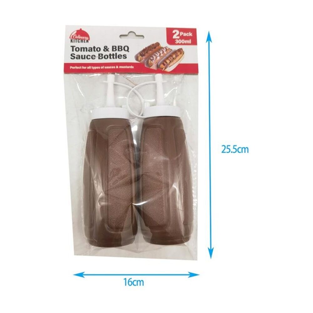 Culinary Kitchen 2pc Culinary Kitchen Plastic Squeeze Bottle Sauce Dispensers 300ml Assorted (3 Pack) — image 4