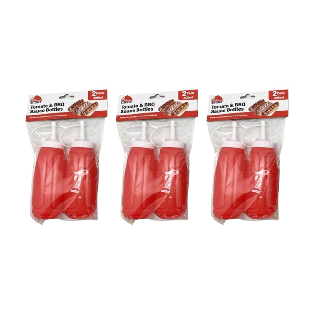 Culinary Kitchen 2pc Culinary Kitchen Plastic Squeeze Bottle Sauce Dispensers 300ml Assorted (3 Pack)