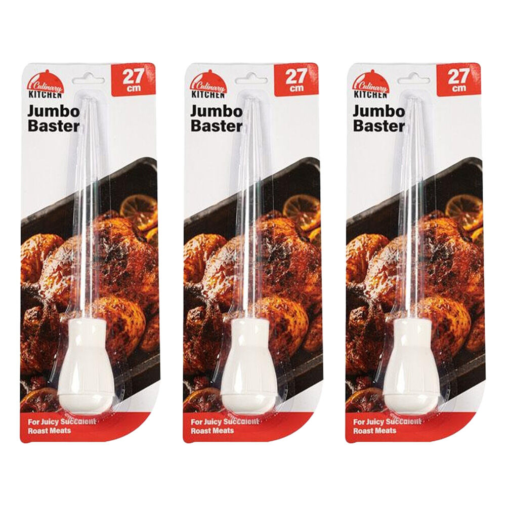Culinary Kitchen Nylon Jumbo Baster Cooking Utensil 27cm White (3 Pack)