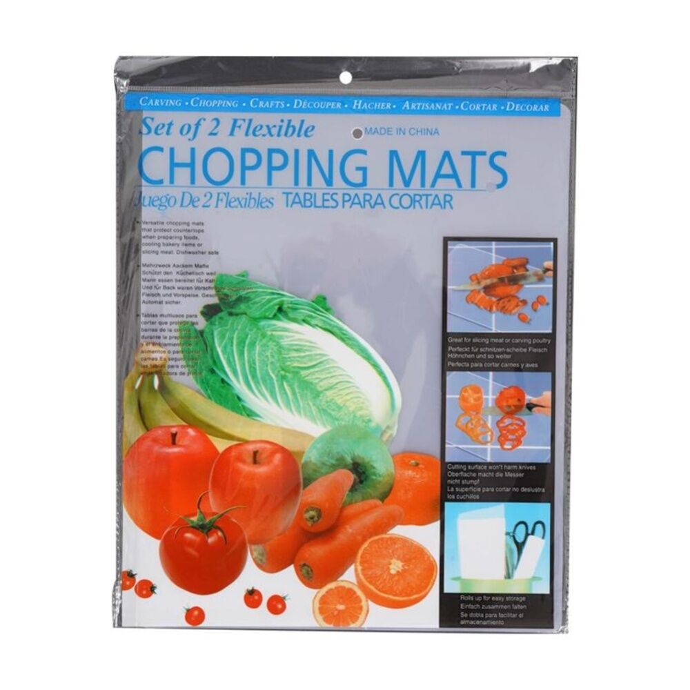 Braz Flexible Easy Clean Chopping Mats w/ Hanging Hole Transparent (2 Pieces)