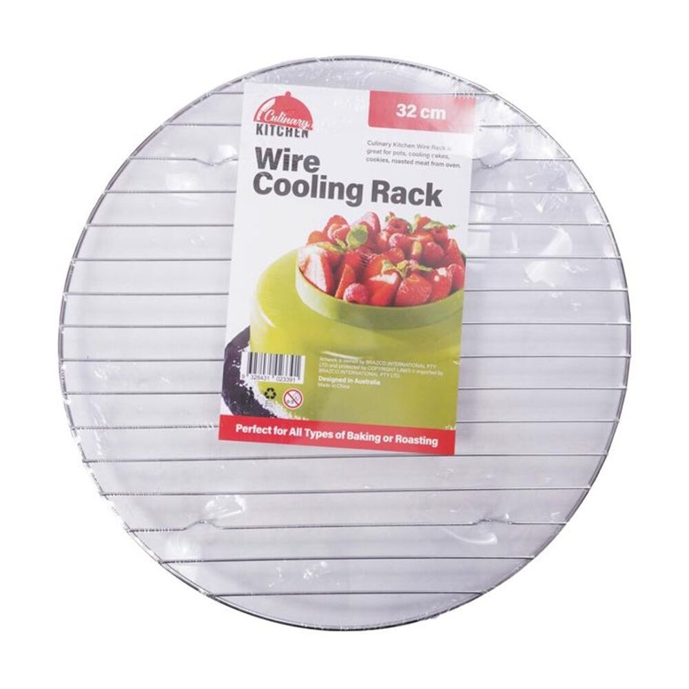 Culinary Kitchen 32cm Round Chrome Wire Cake Or Pot Cooling Rack