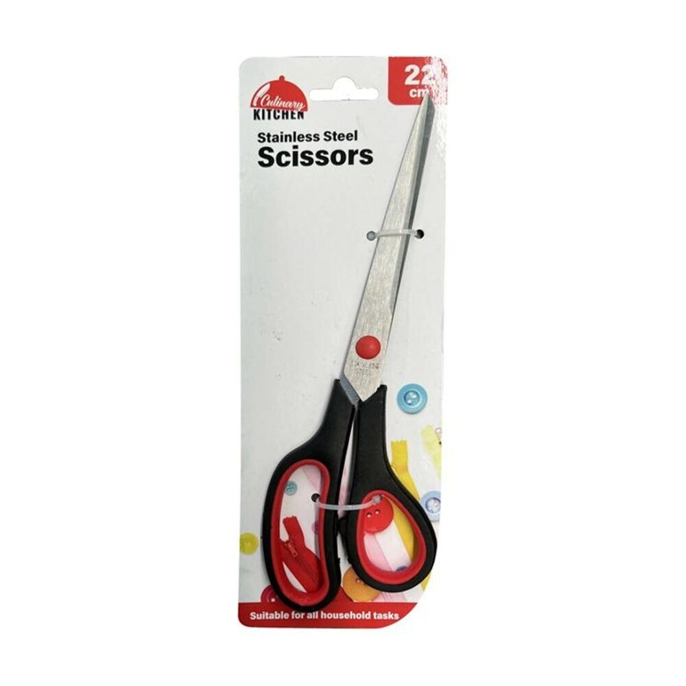 Culinary Kitchen Stainless Steel Scissors w/ Ergonomic Handle 24cm Red/Black (4 Pack) — image 2