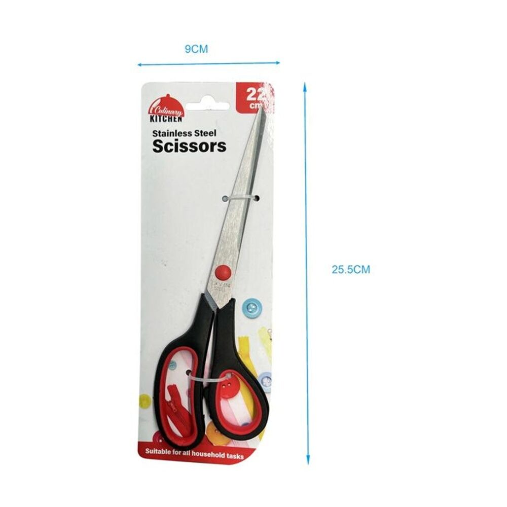 Culinary Kitchen Stainless Steel Scissors w/ Ergonomic Handle 24cm Red/Black (4 Pack) — image 4